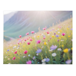 Malerische Landschaft Wiesen Tal Natur Stille Notizblock
