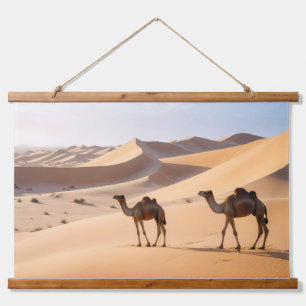 Malerische Landschaft Wüste Sand Natur Ruhe Wandteppich Mit Holzrahmen