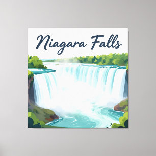 Malerische Landschaftsillustration der Niagara-Fäl Leinwanddruck