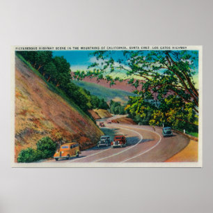 Malerische Landstraße Los Gatos nahe Santa Cruz Poster