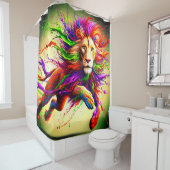Malerische Löwenkunst Duschvorhang (Beispiel)