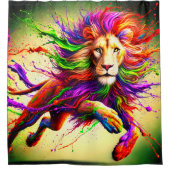 Malerische Löwenkunst Duschvorhang (Vorderseite)