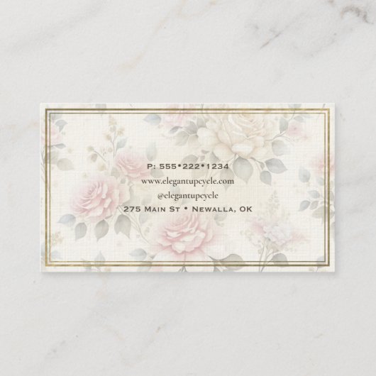 Malerische Möbel Rafting Veredelung Blumenbus Visitenkarte (Rückseite)