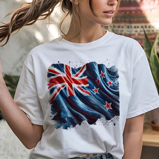 Malerische Neuseeland-Flagge zerrissen T-Shirt