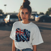 Malerische Neuseeland-Flagge zerrissen T-Shirt