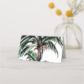 Malerische Palmen Moderne Beach Hochzeit Platzkarte (Rückseite)