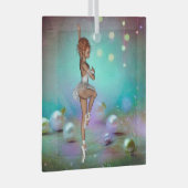 Malerische Perlen Hintergrund & Tanz Ballerina Ornament Aus Glas (Vorderseite Rechts)