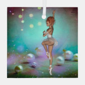 Malerische Perlen Hintergrund & Tanz Ballerina Ornament Aus Glas (Rückseite)