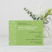 Malerische Punkte grüne Probe Abendessen Einladung (Stehend Vorderseite)