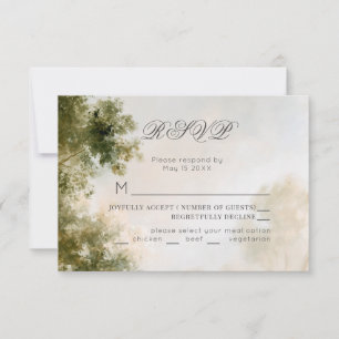 Malerische romantische Gartenhochzeit RSVP Karte