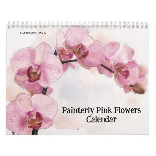 Malerische rosa Blumen Kalender (Titelbild)
