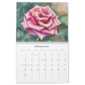 Malerische rosa Blumen Kalender (Feb 2027)