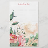 Malerische Rose Romance Personalisiert Stationery Briefpapier (Vorderseite)
