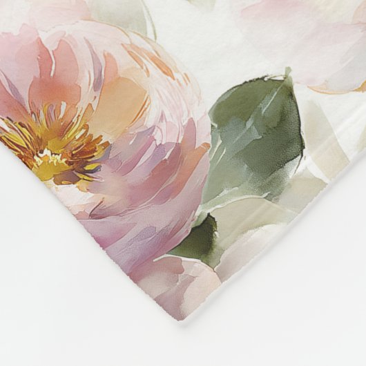 Malerische Rose und Blume Fleecedecke (Ecke)