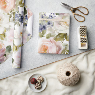 Malerische Rose und Blume Geschenkpapier