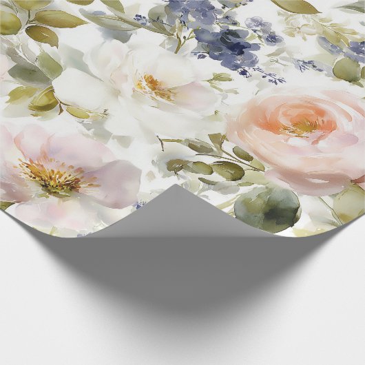 Malerische Rose und Blume Geschenkpapier (Ecke)