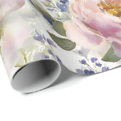 Malerische Rose und Blume Geschenkpapier (Rolleneckpunkt)