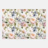 Malerische Rose und Blume Geschenkpapier Set (Vorderseite 2)