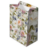 Malerische Rose und Blume Mittlere Geschenktüte (Rückseite Schrägansicht)