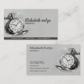 Malerische silberne Taschenuhr gf678 Visitenkarte (Vorne/Hinten)
