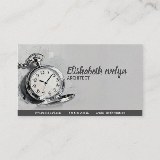 Malerische silberne Taschenuhr gf678 Visitenkarte (Vorderseite)