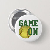 Malerische Softball-Kunst Button (Vorne & Hinten)