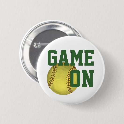 Malerische Softball-Kunst Button (Vorne & Hinten)