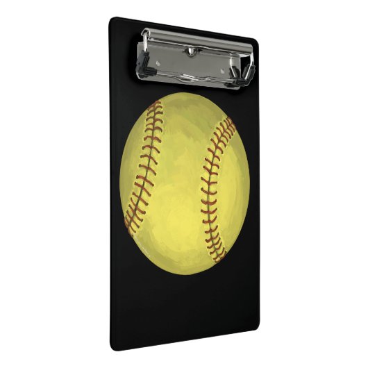 Malerische Softball-Kunst Mini Klemmbrett (Schrägansicht)