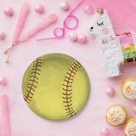 Malerische Softball-Kunst Pappteller (Party)
