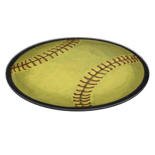 Malerische Softball-Kunst Schneidebrett (Ecke)