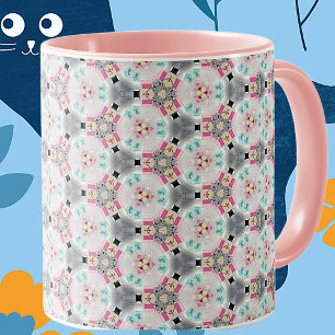 Malerische, stille, Retro-Rosa-Muster-Kaffeetasse Tasse