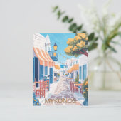 Malerische Straßen von Mykonos Postkarte (Stehend Vorderseite)