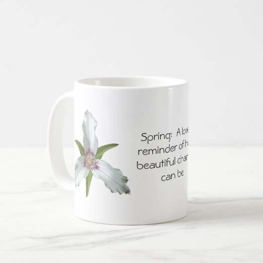 Malerische Trillium Spring Wildblume Kaffee Tasse (Vorderseite Links)