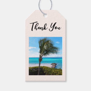 Malerische tropische Strand-Brise Palmbaum Danke Geschenkanhänger