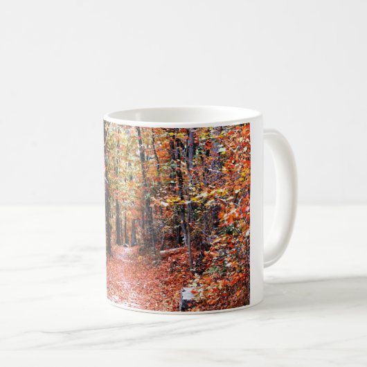Malerische Waldspazierweg Wasserfarbengeschenke Kaffeetasse (VorderseiteRechts)