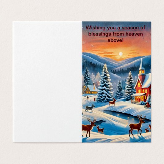 Malerische Weihnachtskarte (Außenseite Aufgefaltet)