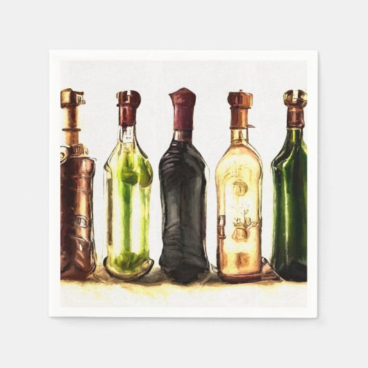 Malerische Weinflaschen Napkins Serviette (Vorderseite)