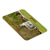 Malerische weiße Kirche und überdachte Brücke Magnet (Rechte Seite)