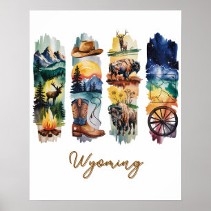Malerische Wyoming-Pinselstriche Poster