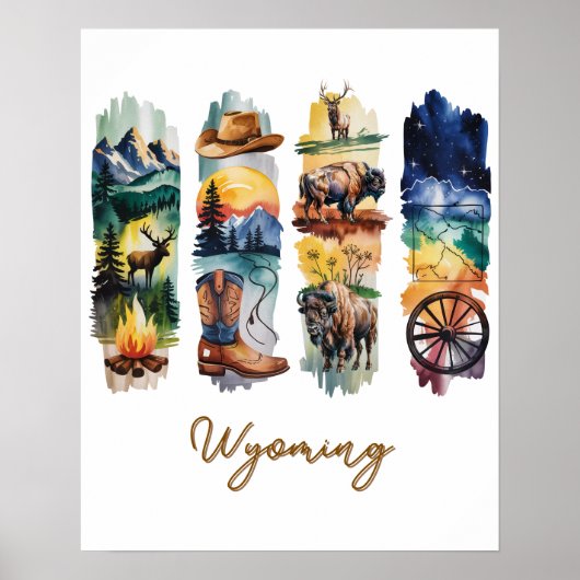 Malerische Wyoming-Pinselstriche Poster (Vorne)