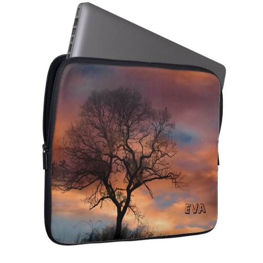 Malerischer Baum Sonnenuntergang Twilight Naturfot Laptopschutzhülle (Vorne Rechts)
