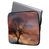 Malerischer Baum Sonnenuntergang Twilight Naturfot Laptopschutzhülle (Vorderseite Links)