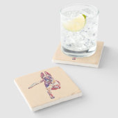 Malerischer belgischer Malinois-Marmor-Untersetzer Steinuntersetzer (Seitenansicht)