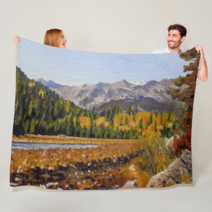 Malerischer Bergsee in Estes Park Flanelldecke Fleecedecke