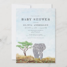 Malerischer Elefant Bleibe Wild Safari Baby Dusche
