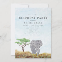 Malerischer Elefant Bleibe Wild Safari Geburtstags