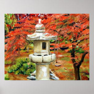 Malerischer japanischer Garten in St. Louis, Misso Poster