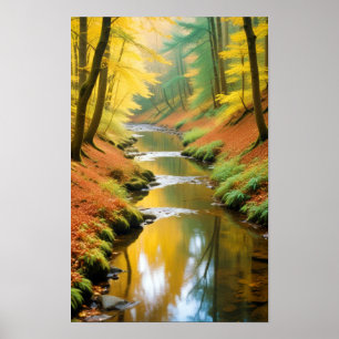 Malerischer Landschaftswald Natur Ruhe Poster