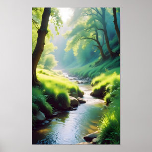 Malerischer Landschaftswald Natur Ruhe Poster