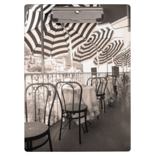 Malerischer Restaurantbalkon, Italien Klemmbrett